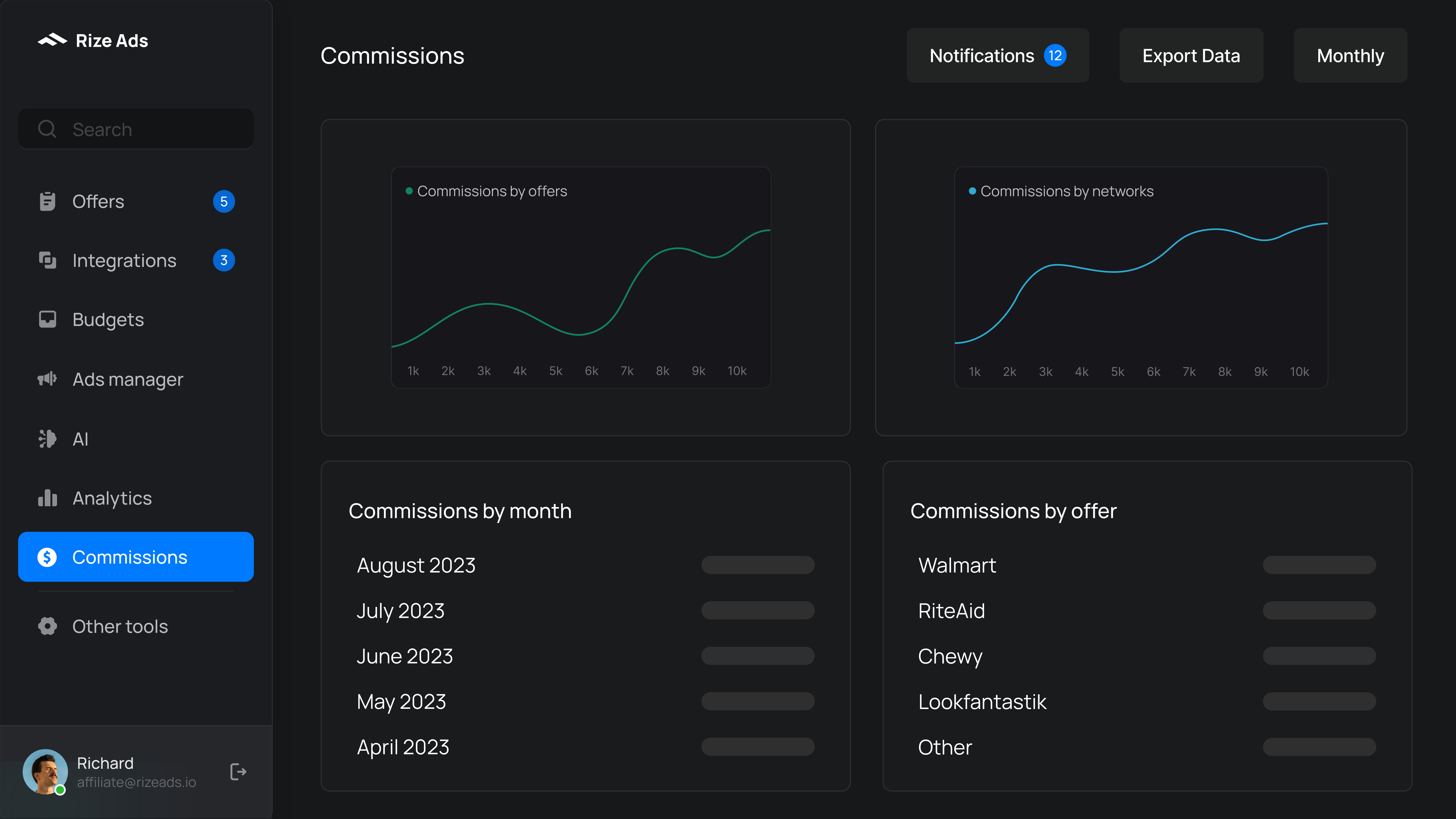 screenshot of Rize Ads